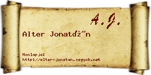 Alter Jonatán névjegykártya